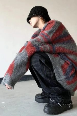 Colorful Patterned Knitted Sweater