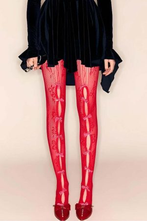 Coquette Bow Fishnet Tights