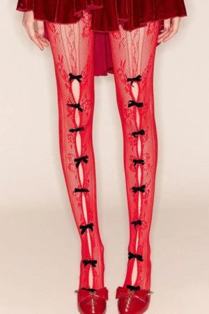 Coquette Bow Fishnet Tights