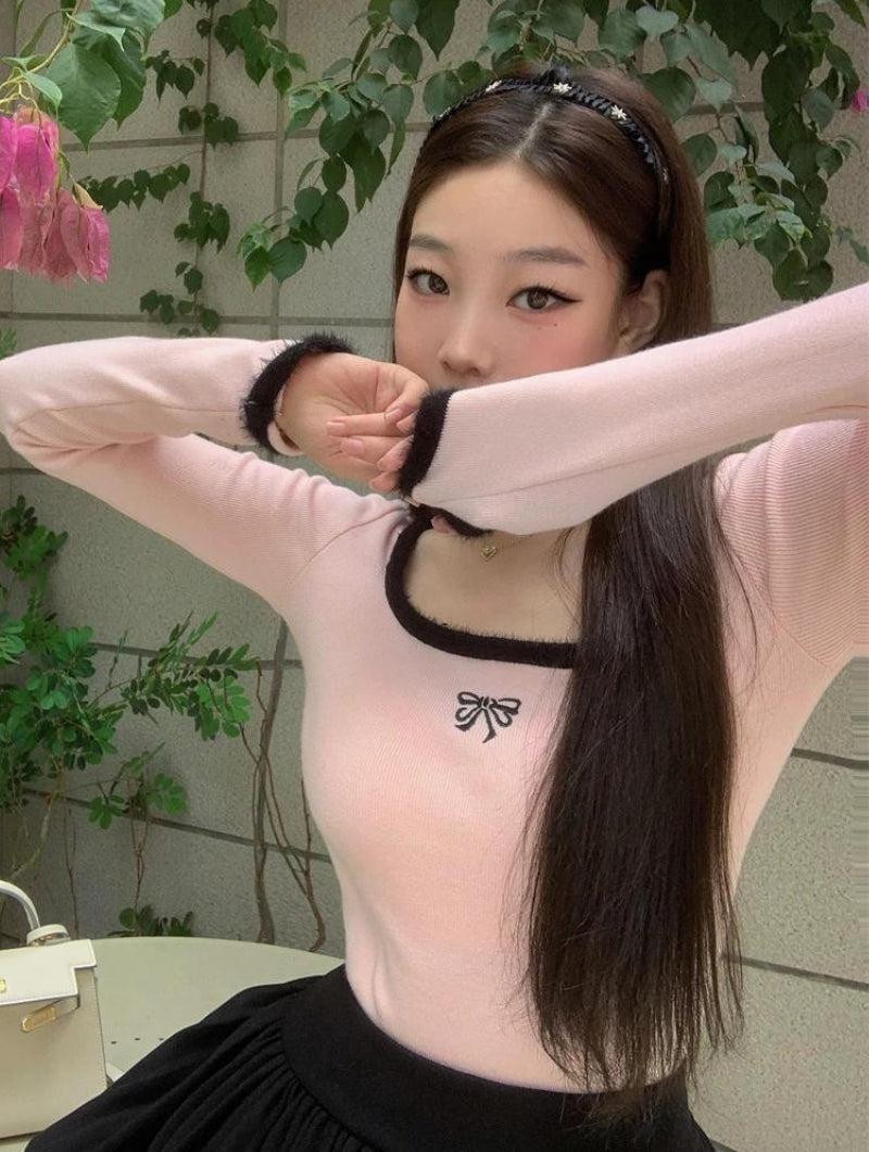 Coquette Bow Fluffy Neck Top Coquette Bow Fluffy Neck Top