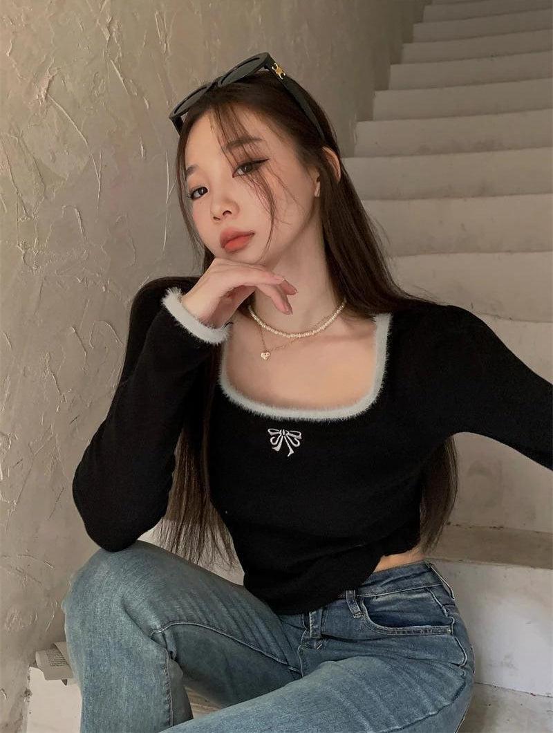 Coquette Bow Fluffy Neck Top Coquette Bow Fluffy Neck Top