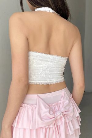 Coquette Bow Halter Neck Top