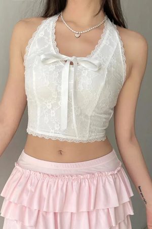 Coquette Bow Halter Neck Top