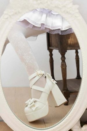 Coquette Bow Star Buckled Platform High Heels