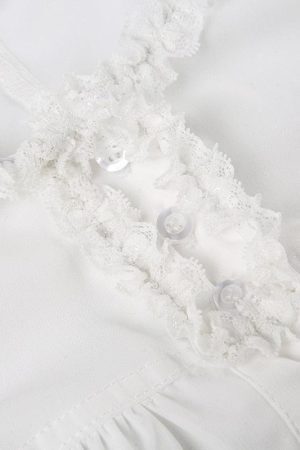 Coquette Cap Sleeve Lace Up Top