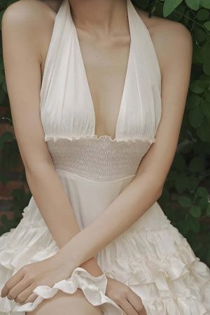 Coquette Halter Neck Mini Dress