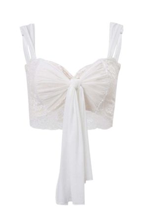 Coquette Lace Mesh Bra Crop Top