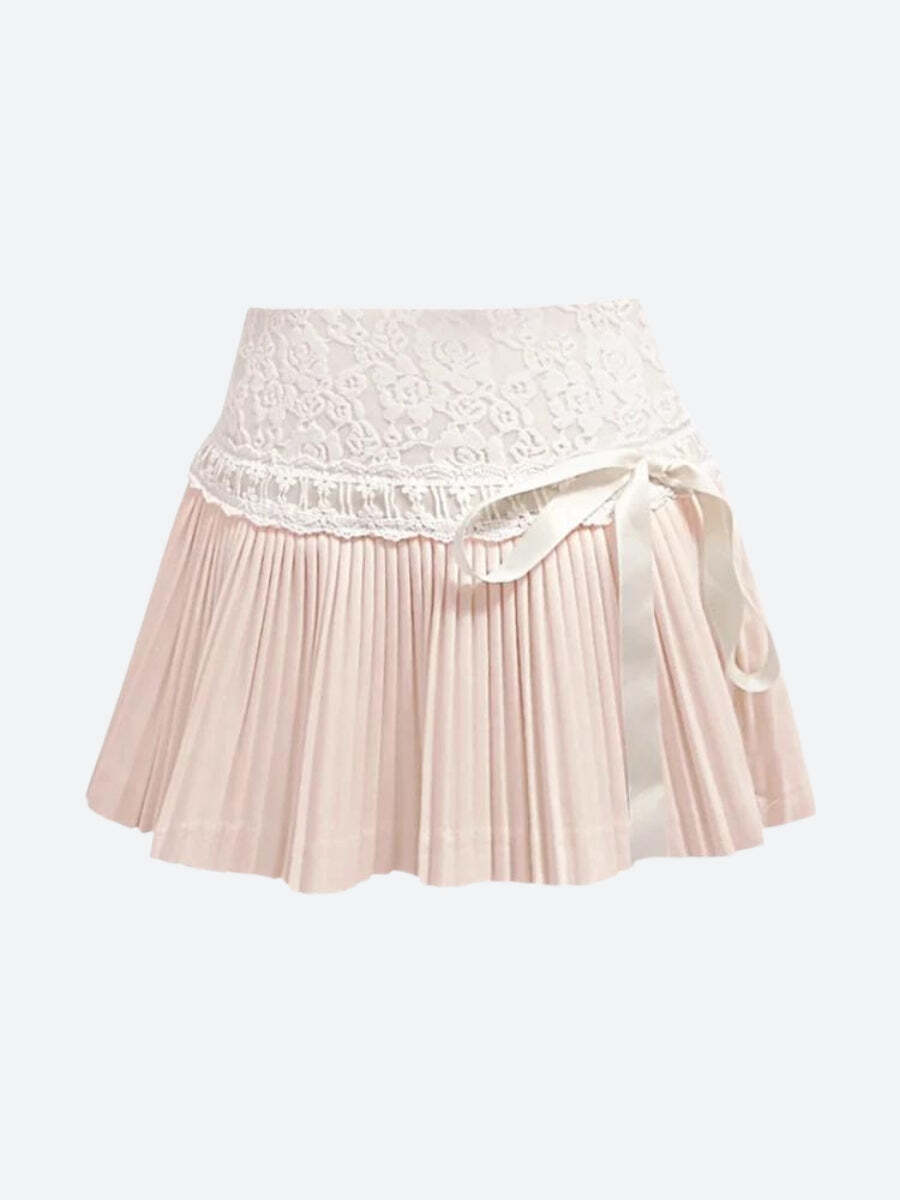 Coquette Lace Pleated Mini Skirt Coquette Lace Pleated Mini Skirt