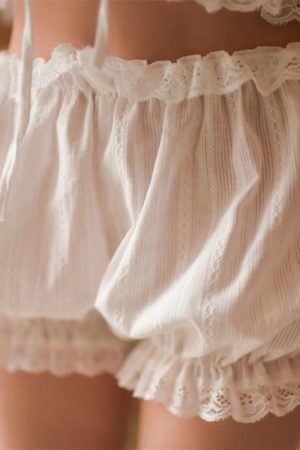 Coquette Lace Ruched Bloomer Shorts