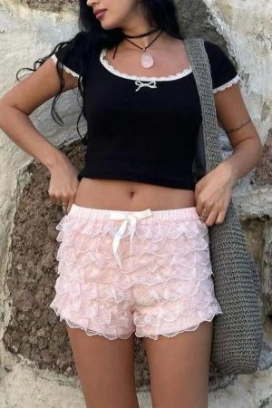 Coquette Lace Ruffled Shorts