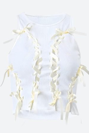 Coquette Lace Up Bow Top