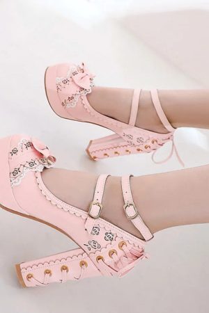 Coquette Lace Up High Heels