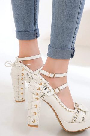 Coquette Lace Up High Heels