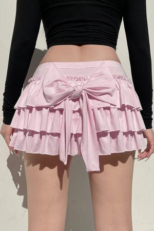 Coquette Layered Bow Mini Skort