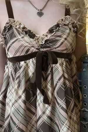 Coquette Plaid Mini Dress