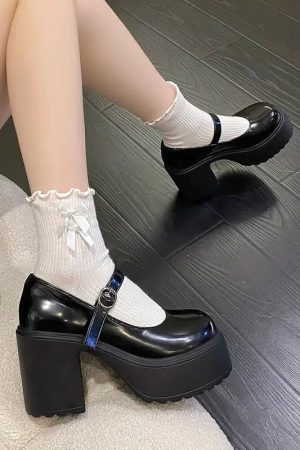 Coquette Platform Chunky Mary Jane Shoes