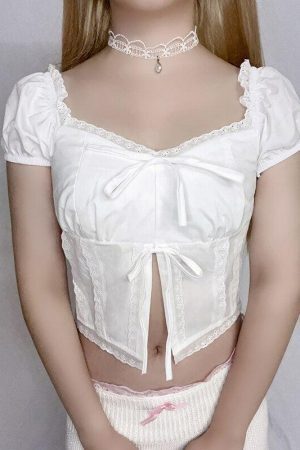 Coquette Puff Sleeve Crop Top