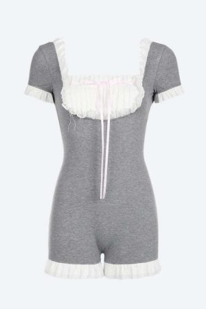 Coquette Ruffled Backless Playsuit