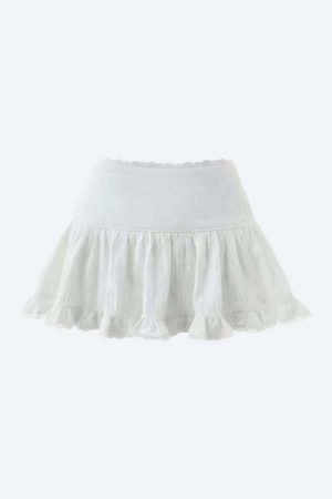Coquette Ruffled Lace Mini Skirt