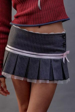 Coquette Striped Mini Skirt