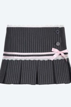 Coquette Striped Mini Skirt