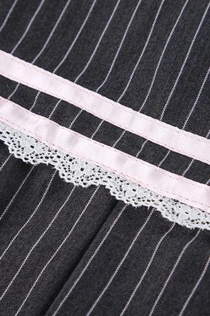 Coquette Striped Mini Skirt