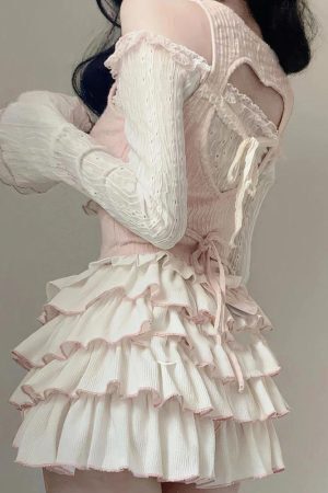 Coquette Top & Mini Skirt Two Piece Set