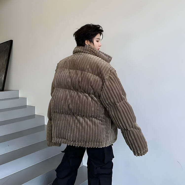Corduroy Buttoned Puffer Jacket Corduroy Buttoned Puffer Jacket