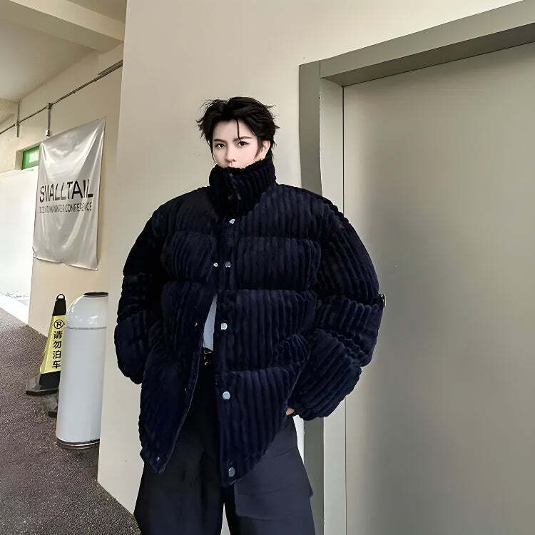 Corduroy Buttoned Puffer Jacket Corduroy Buttoned Puffer Jacket