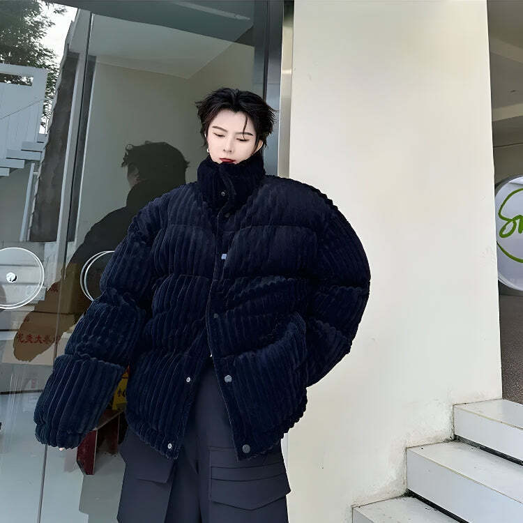 Corduroy Buttoned Puffer Jacket Corduroy Buttoned Puffer Jacket