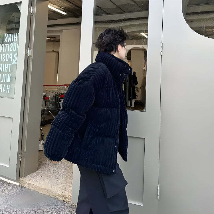 Corduroy Buttoned Puffer Jacket Corduroy Buttoned Puffer Jacket