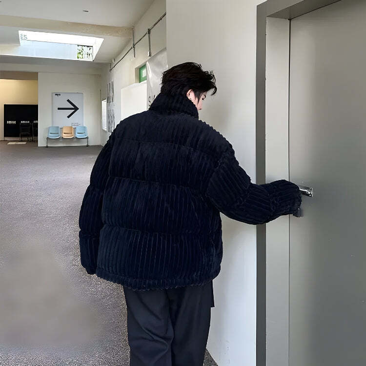 Corduroy Buttoned Puffer Jacket Corduroy Buttoned Puffer Jacket