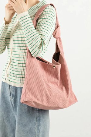 Corduroy Hobo Shoulder Bag