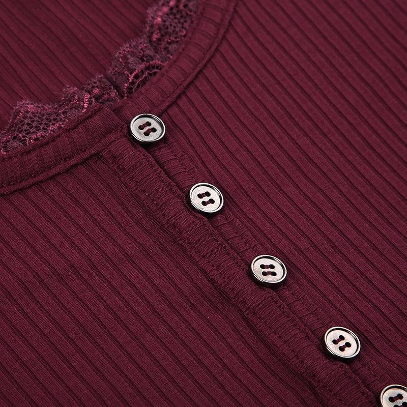 Corduroy Lace Trim Top Corduroy Lace Trim Top