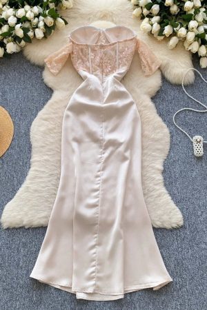 Corset Satin Maxi Dress