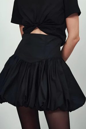 Corset Waist Bubble Mini Skirt