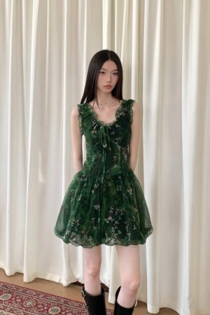 Cottagecore Bubble Tulle Mini Dress