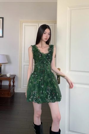 Cottagecore Bubble Tulle Mini Dress