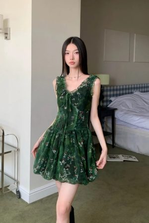 Cottagecore Bubble Tulle Mini Dress