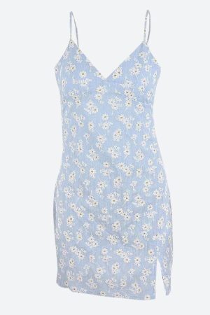 Cottagecore Daisy Slit Mini Dress