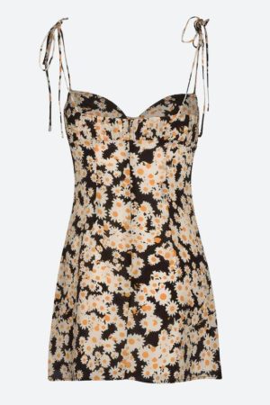 Cottagecore Daisy Tie Strap Mini Dress