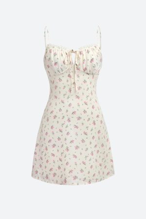 Cottagecore Floral Ruched Mini Dress