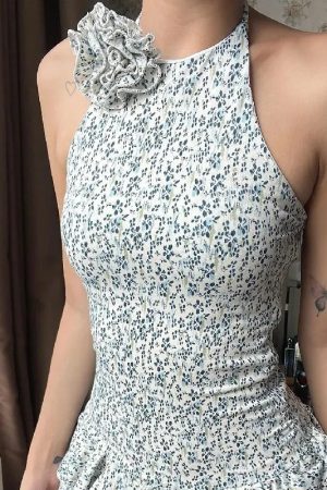 Cottagecore Floral Ruffled Mini Dress