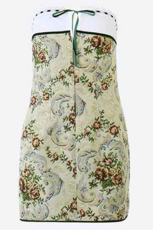 Cottagecore Floral Tube Mini Dress