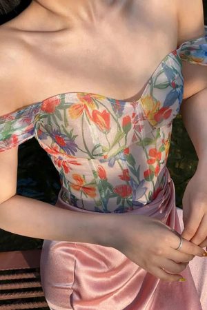 Cottagecore Spring Flowers Corset Top