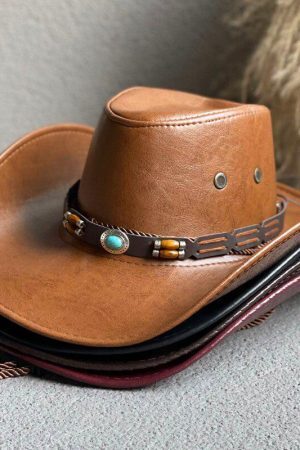 Cowgirl Adjustable Faux Leather Western Hat