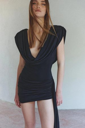 Cowl Neck Mini Dress