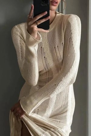 Crochet Distressed Maxi Dress