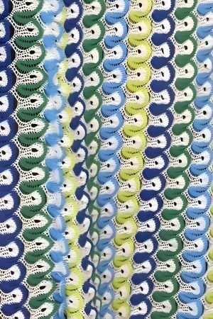 Crochet Striped Plunge Neck Maxi Dress