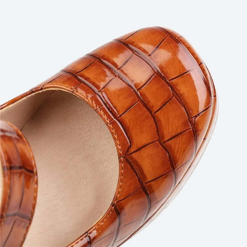 Crocodile Square Toe Platform High Heels Crocodile Square Toe Platform High Heels